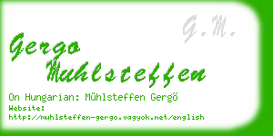 gergo muhlsteffen business card